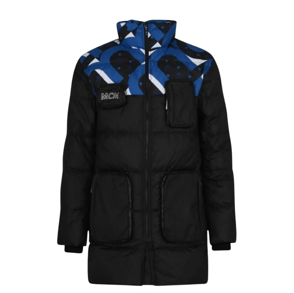 MCM Men's Puffer Jacket – Black, Blue, and White
